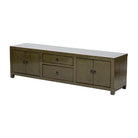 Piecero antiguo verde de álamo con 4 puertas y 2 cajones Yanwen