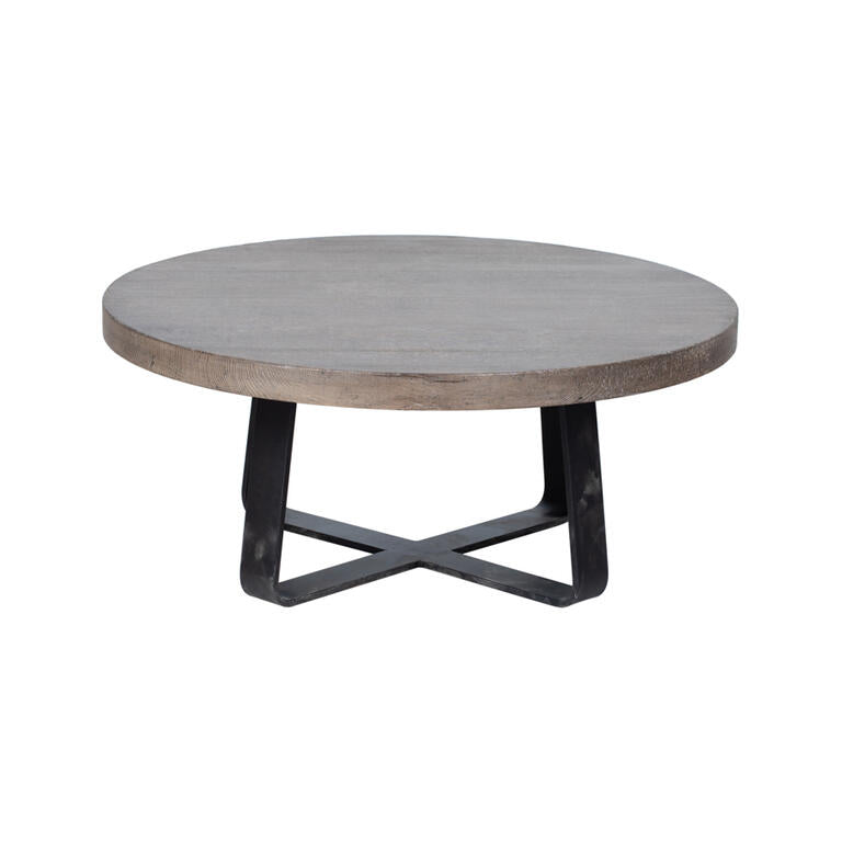 Mesa de centro natural de olmo y hierro Chotacabras