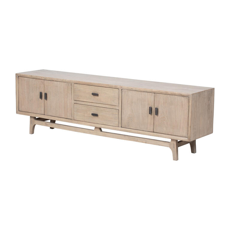 Piecero natural de olmo con 4 puertas y 2 cajones Anrui