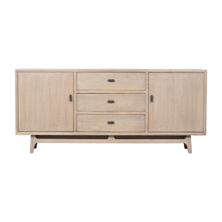 Cómoda natural de olmo con 2 puertas y 3 cajones Junmei