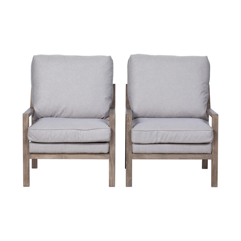 Sillón gris de fresno y tela Espuña