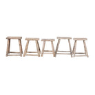 Set de 2 taburetes antiguos naturales de olmo Calar