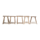 Set de 2 taburetes antiguos naturales de olmo Qinglin