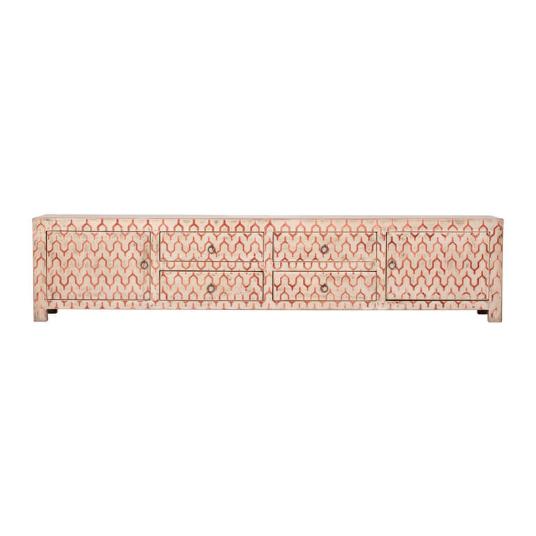 Piecero multicolor de pino con 2 puertas y 4 cajones Santolina