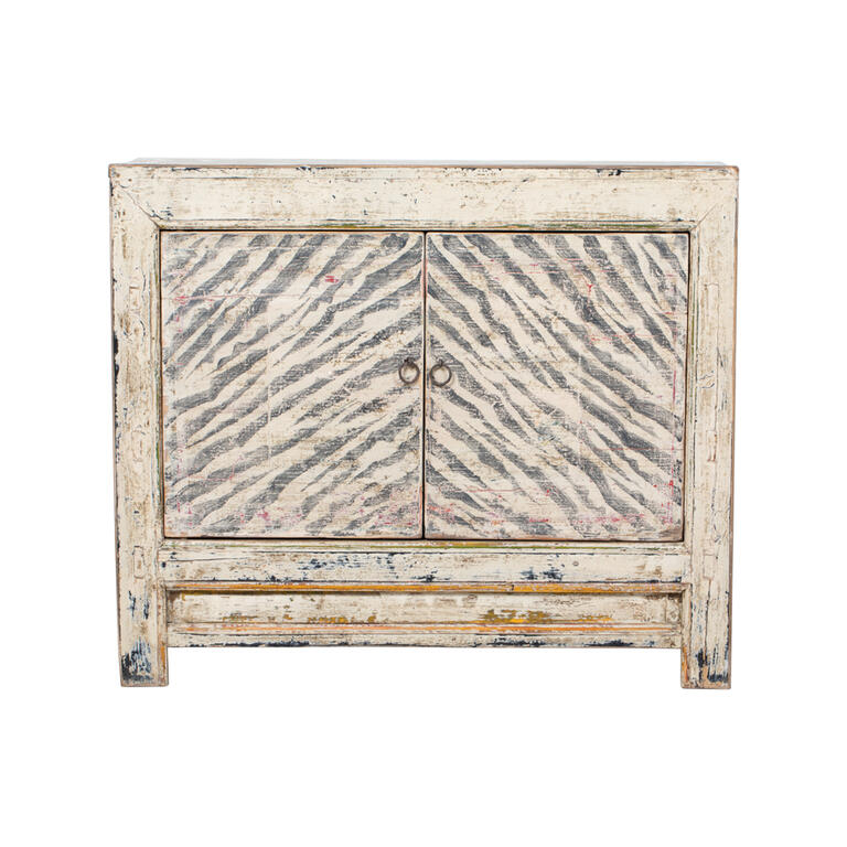 Cómoda multicolor de pino con 2 puertas Tajuña