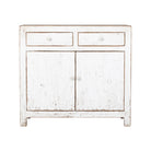 Cómoda blanca de pino con 2 cajones y 2 puertas Zufre