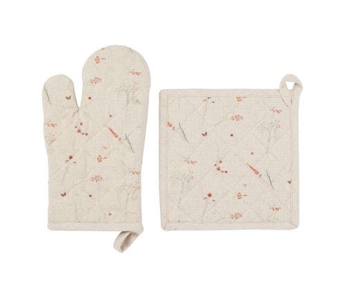 Guante Manopla y Agarradera Mariposa y Flor - pino_y_jacaranda
