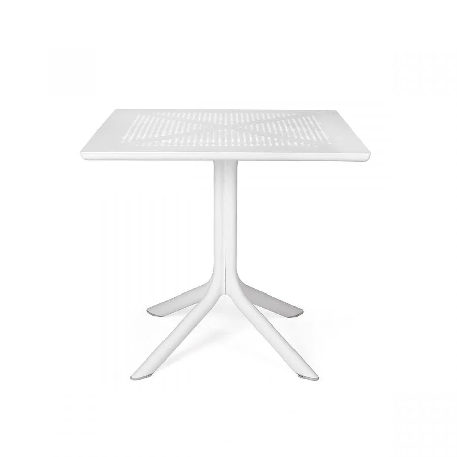 Set bistró de mesa Clip y sillones Bora Nardi – Mesa Clip 80, blanco