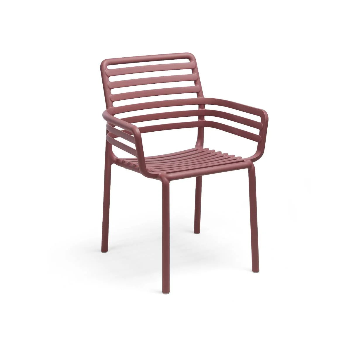 Sillón apilable de resina Doga Nardi – Granate