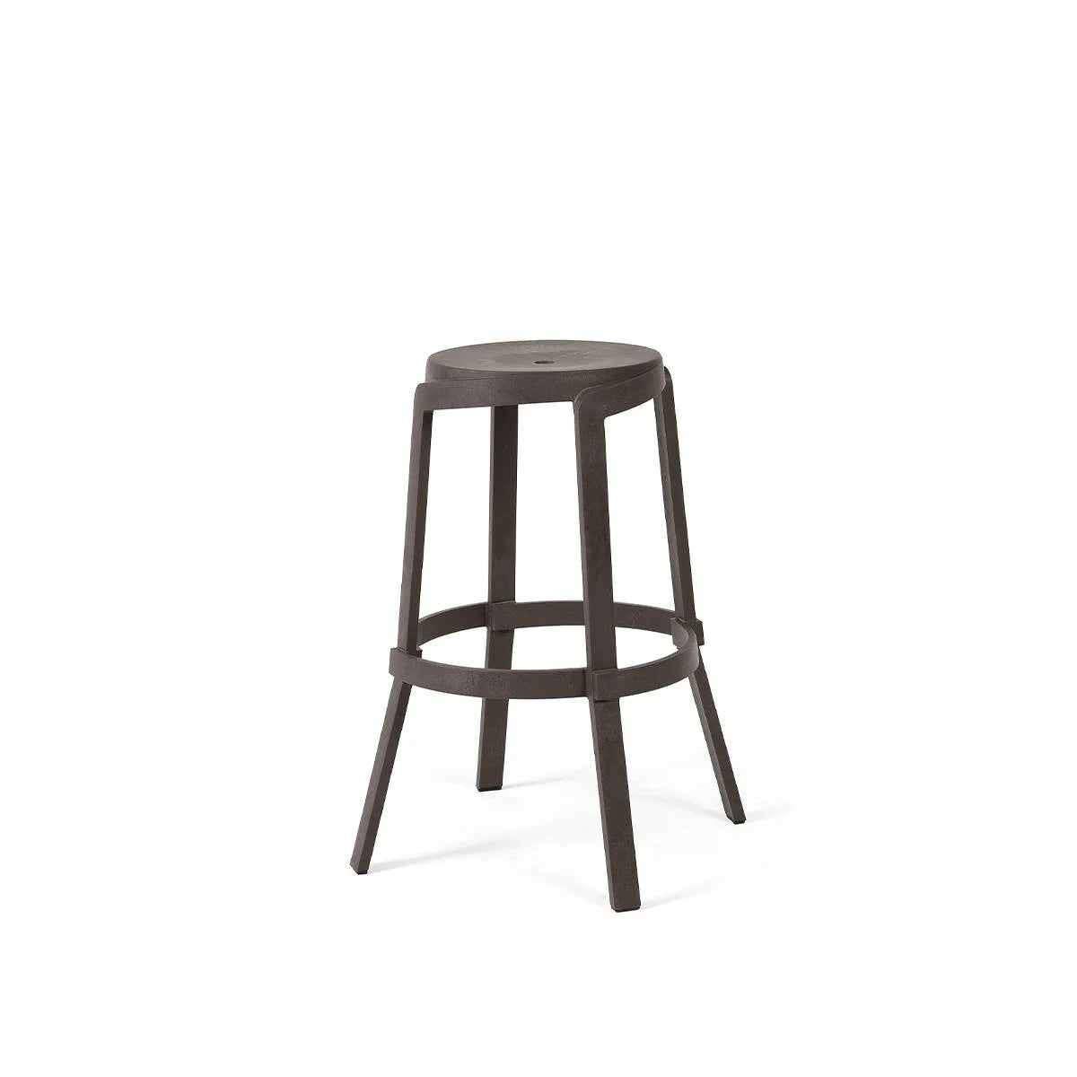 Taburete alto de resina Stack Nardi – Tierra