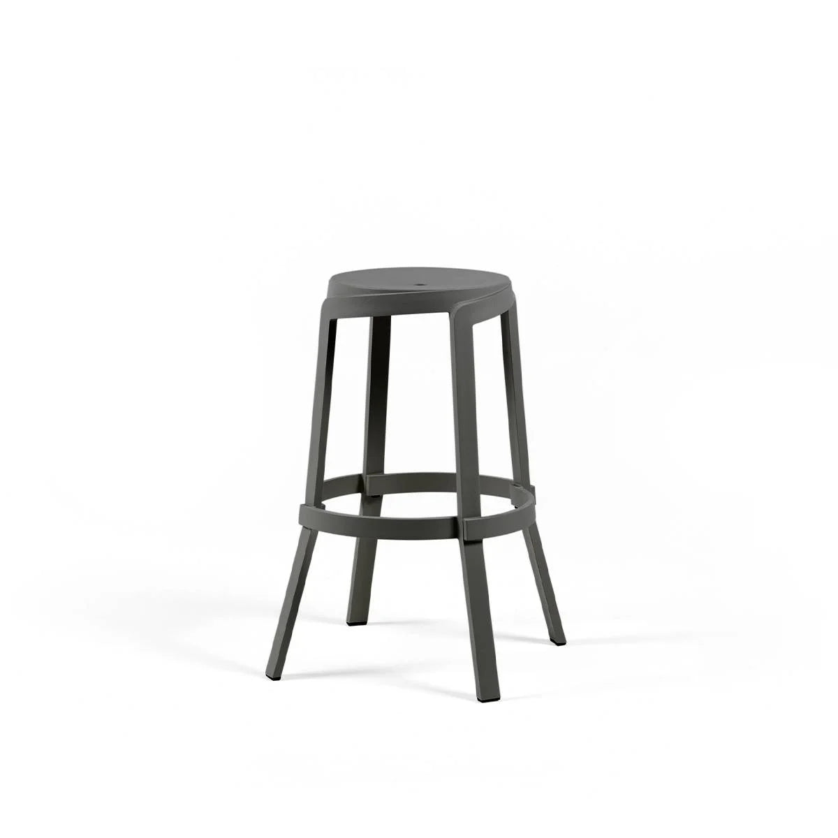 Taburete alto de resina Stack Nardi – Basalto