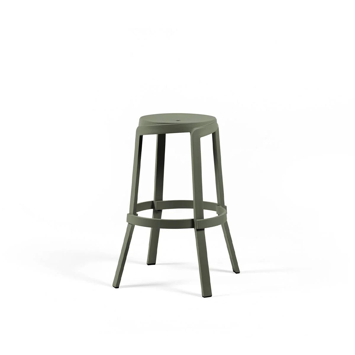 Taburete alto de resina Stack Nardi – Verde