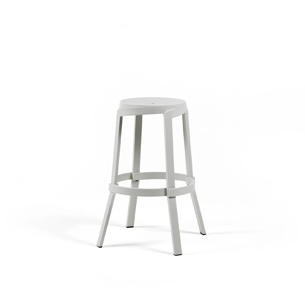 Taburete alto de resina Stack Nardi – Hueso