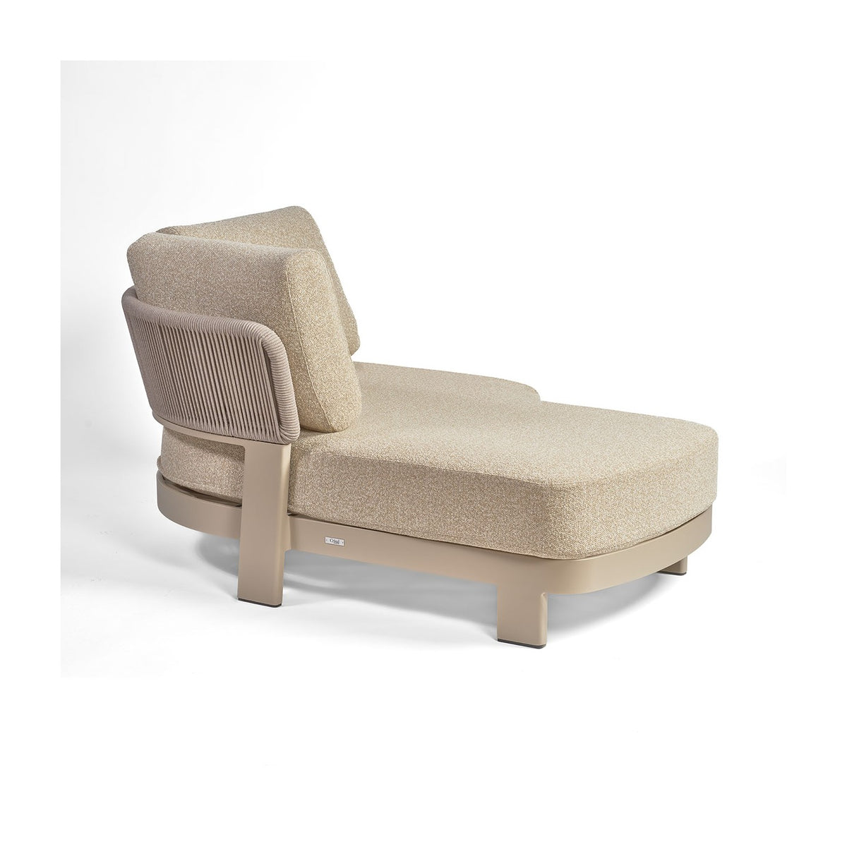 Chaise longue de exterior de cuerda arena lado derecho Luarca