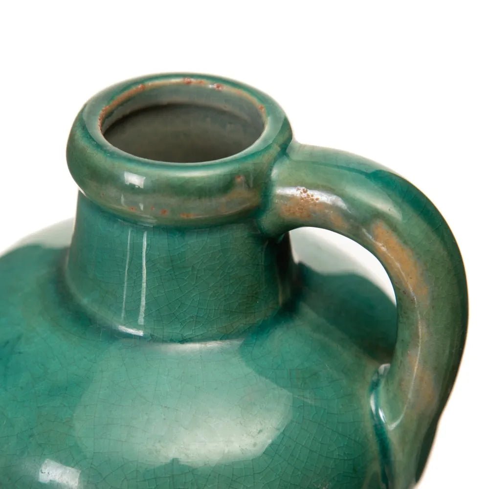 Jarrón de Cerámica Verde Agua - pino_y_jacaranda