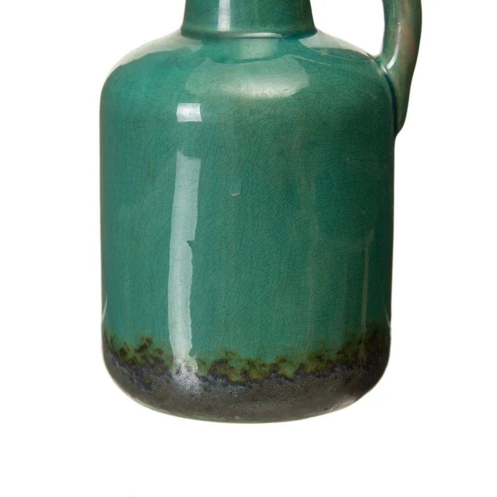 Jarrón de Cerámica Verde Agua - pino_y_jacaranda