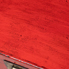 Baúl antiguo rojo de olmo con tapa Mingsong