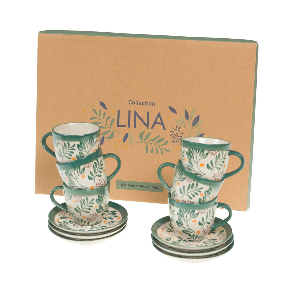 Juego de 6 Tazas de Café Verde Harmonia - pino_y_jacaranda