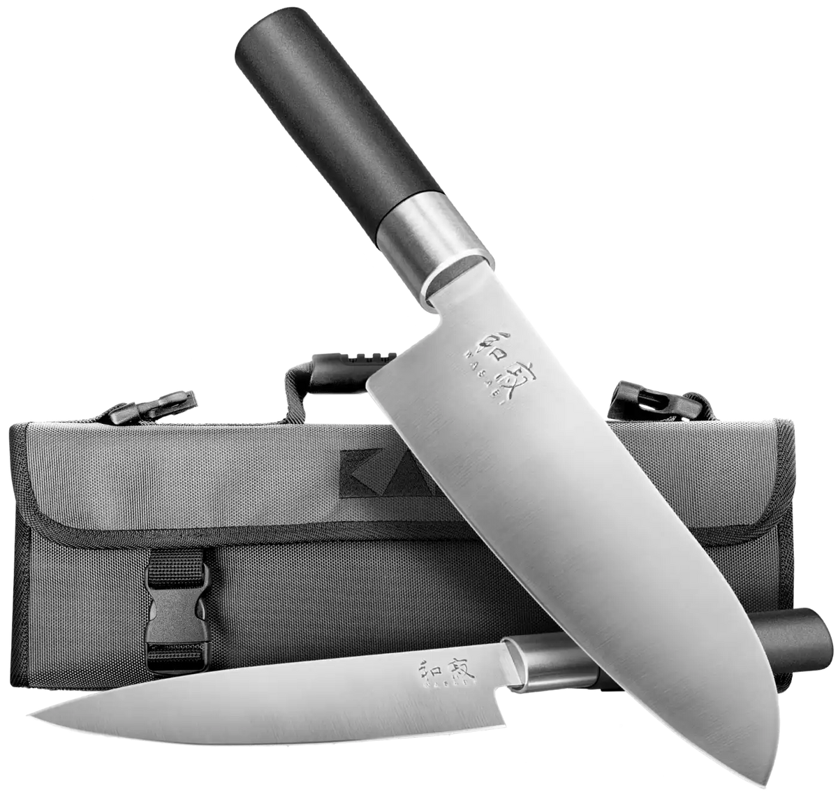 Set de 2 cuchillos Kai Wasabi Black con funda