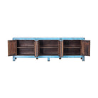 Cómoda antigua azul de olmo con 6 puertas Ningyun
