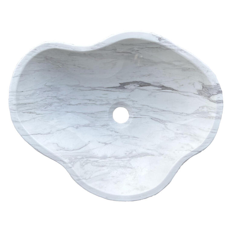 Lavabo irregular blanco de mármol Dolomita