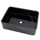 Lavabo rectangular negro de mármol Turmalina