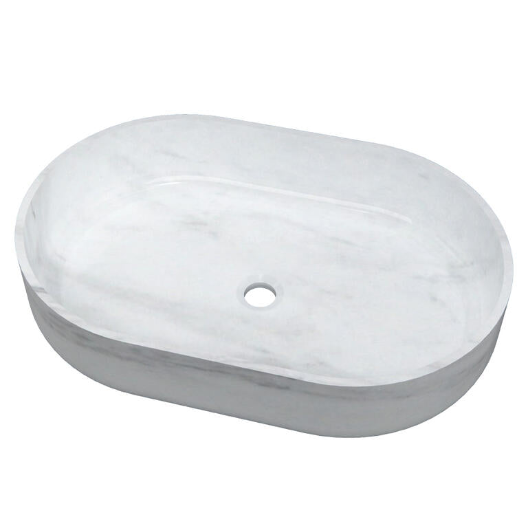Lavabo ovalado blanco de mármol Magnesita