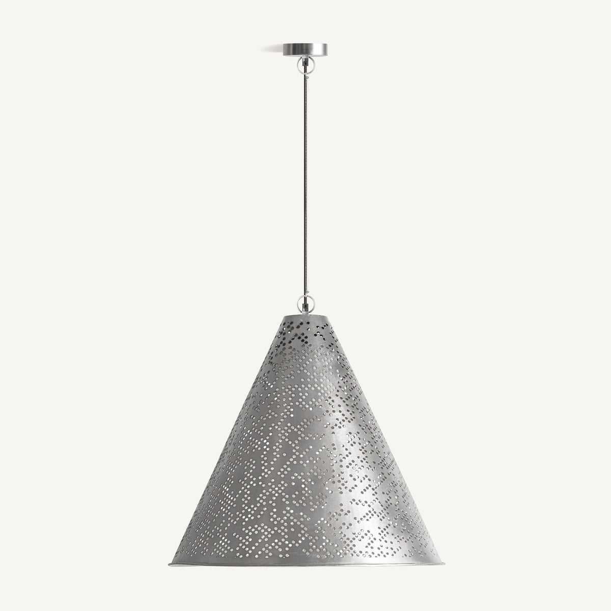 Lámpara colgante de acero plateado Escullos Ø60 cm