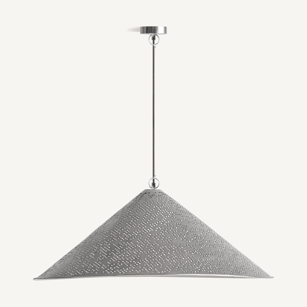 Lámpara colgante de acero plateado Escullos Ø90 cm