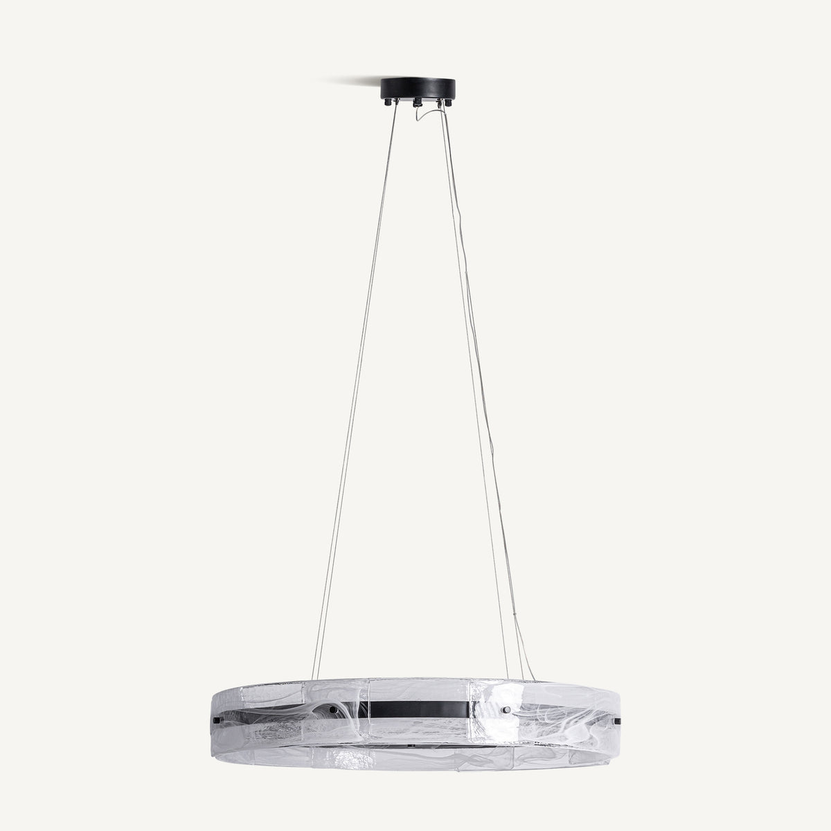Lámpara colgante de cristal y hierro Fosca