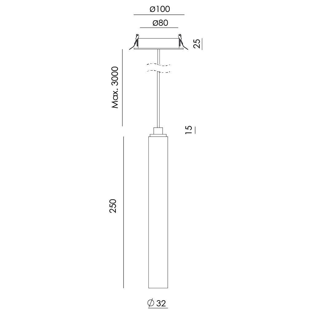 Lámpara Colgante Empotrable Miku - T1205