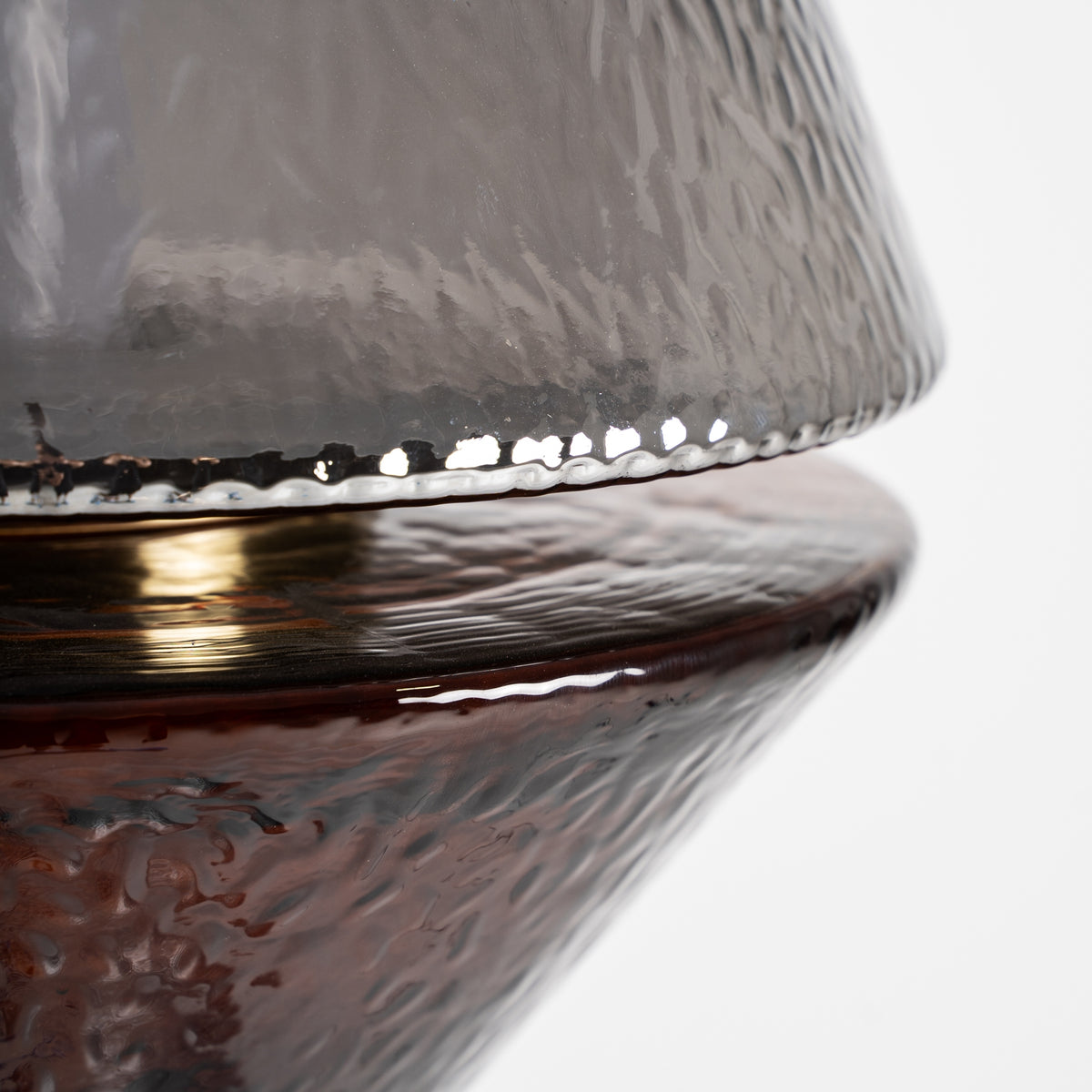 Lámpara de pie de cristal y hierro dorado Hornos