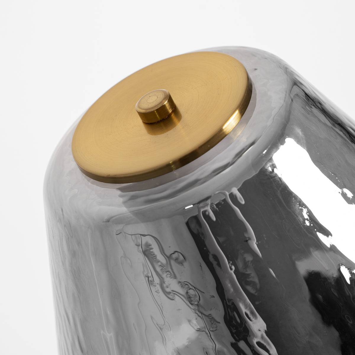 Lámpara de pie de cristal y hierro dorado Hornos