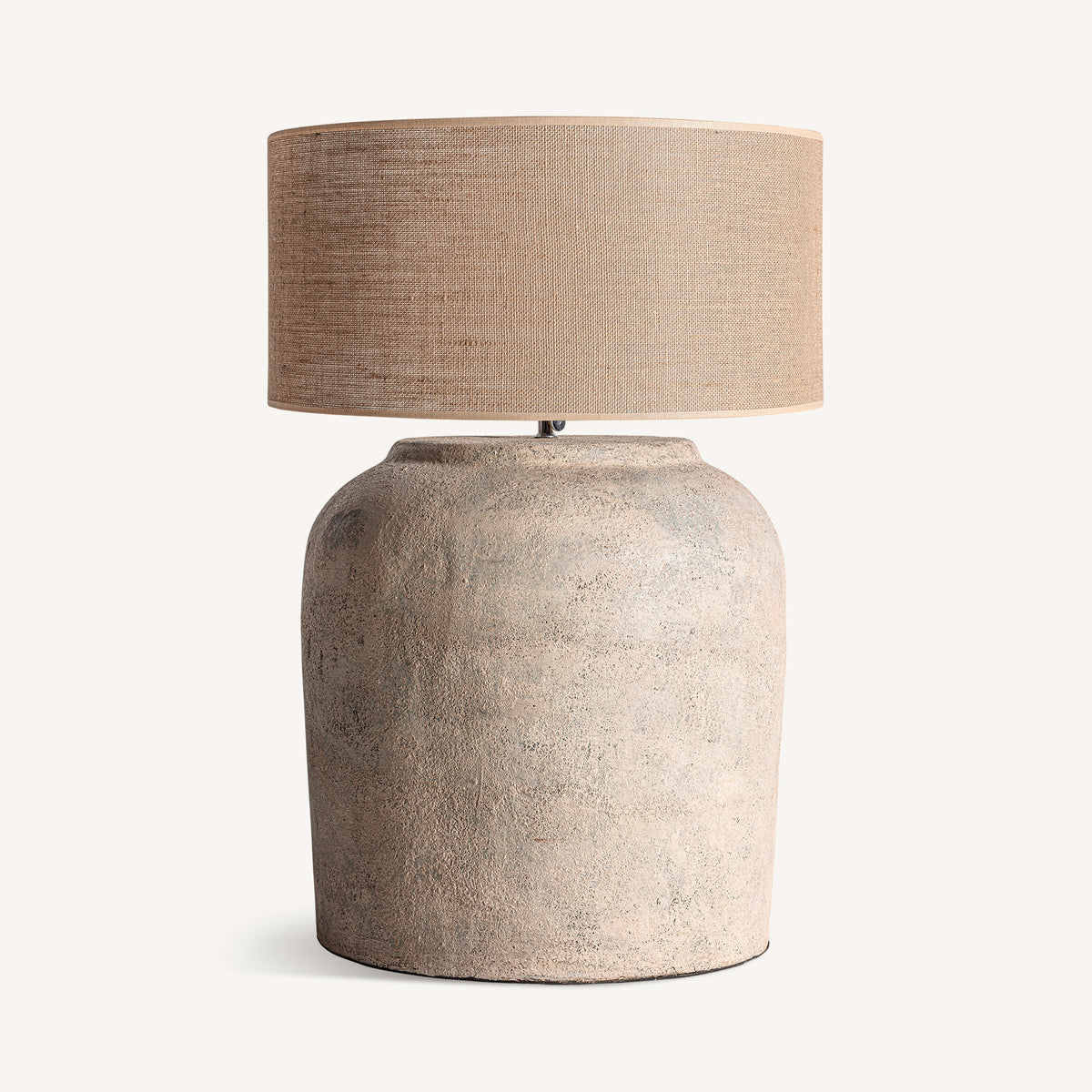 Lámpara de sobremesa de terracota y yute Coral