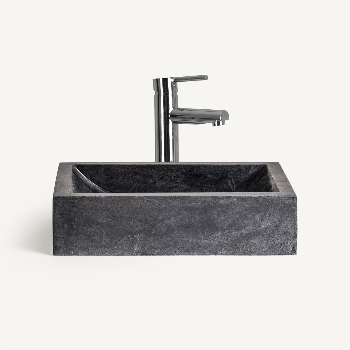 Lavabo de piedra Nautilo negro