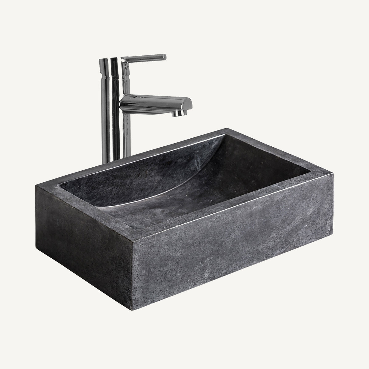 Lavabo de piedra Nautilo negro