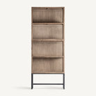 Librería modular de pino reciclado y cristal Madrépora