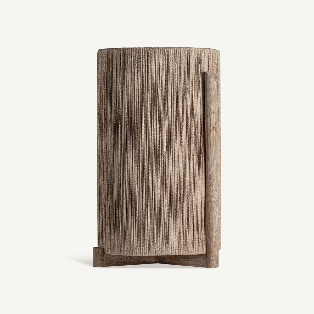 Macetero de madera de mango y rafia Alcornoque grande