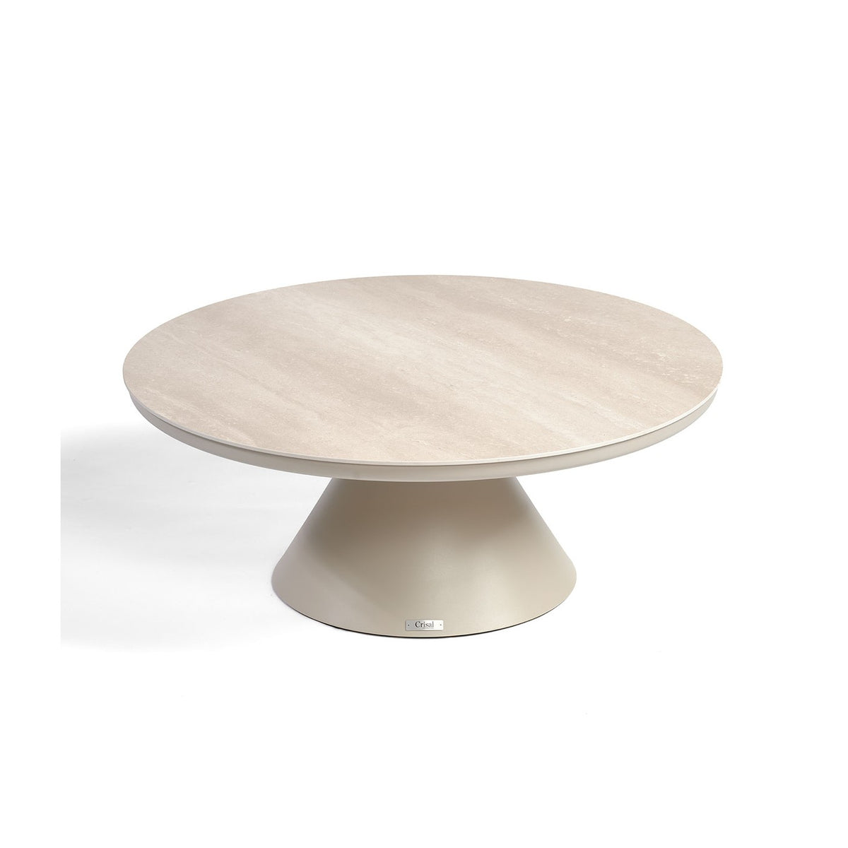 Mesa de centro redonda de porcelánico y aluminio 90 Mundaka