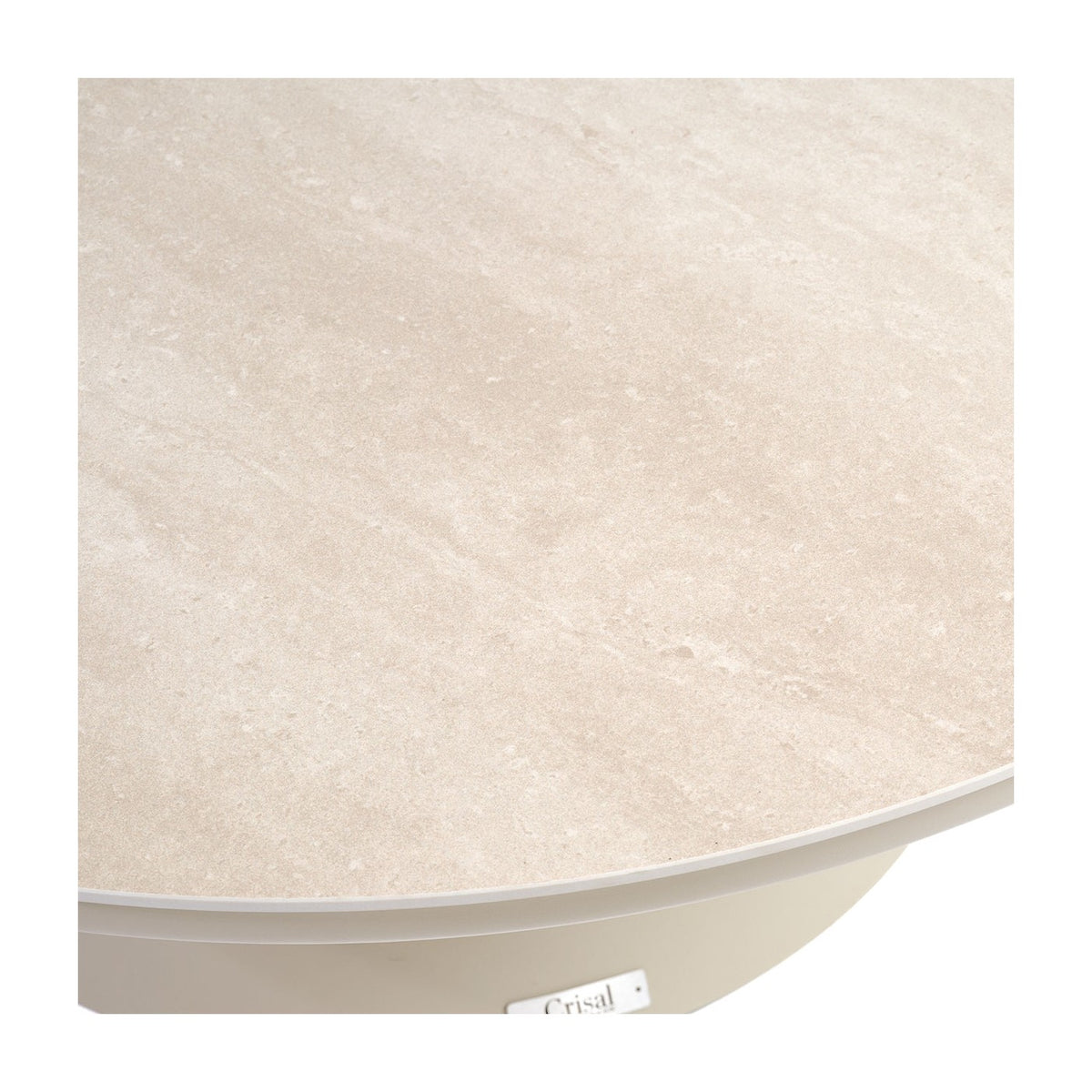 Mesa de centro redonda de porcelánico y aluminio 90 Mundaka