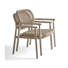 Sillón de comedor de exterior de aluminio y cuerda trenzada Hondarribia