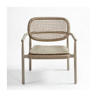 Sillón de comedor de exterior de aluminio y cuerda trenzada Hondarribia