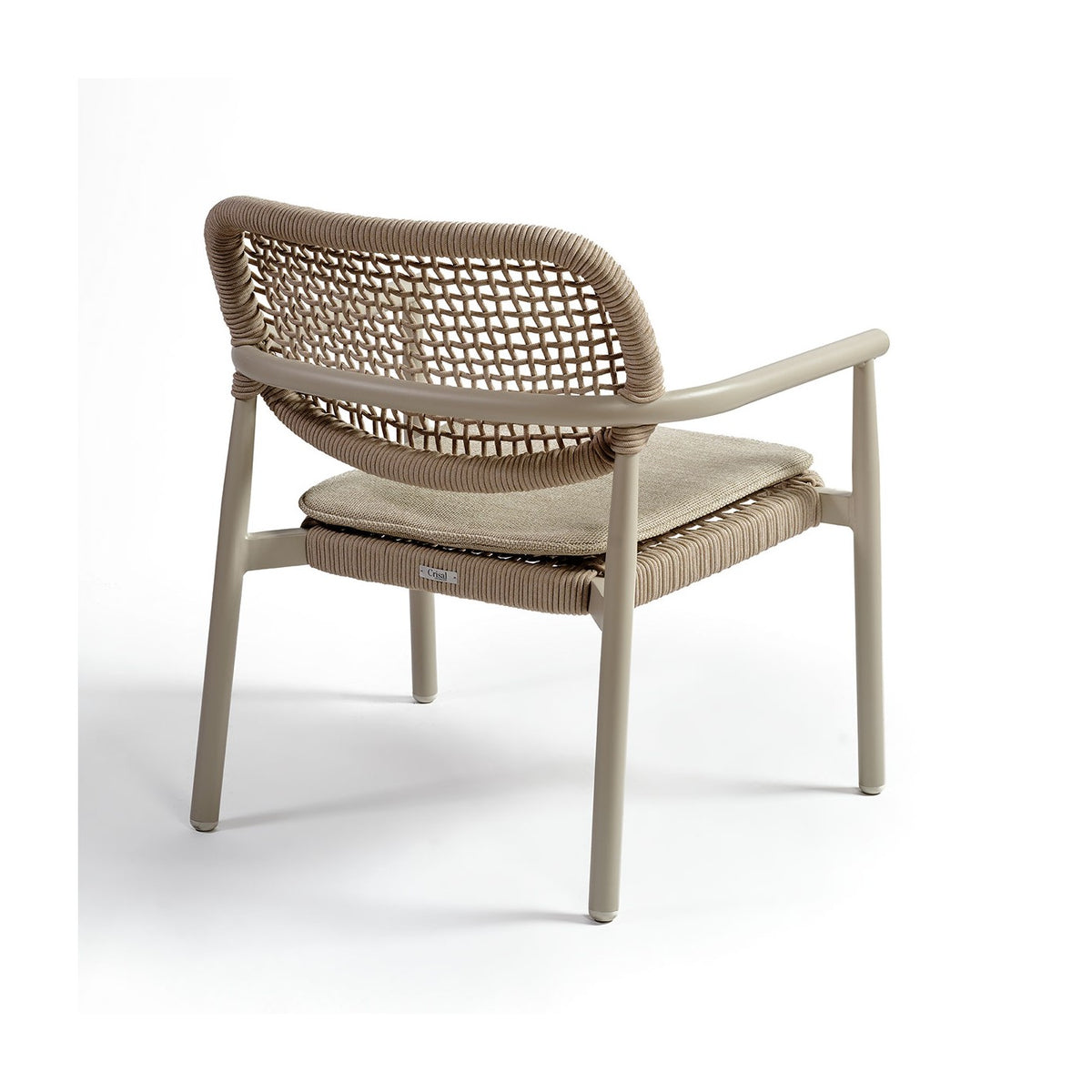 Sillón de comedor de exterior de aluminio y cuerda trenzada Hondarribia