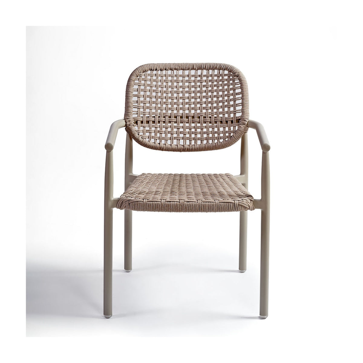 Silla de comedor de exterior de aluminio y cuerda trenzada Elantxobe