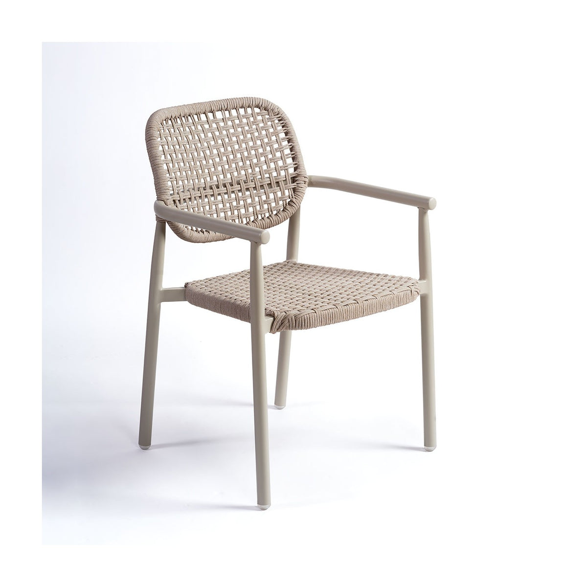 Silla de comedor de exterior de aluminio y cuerda trenzada Elantxobe