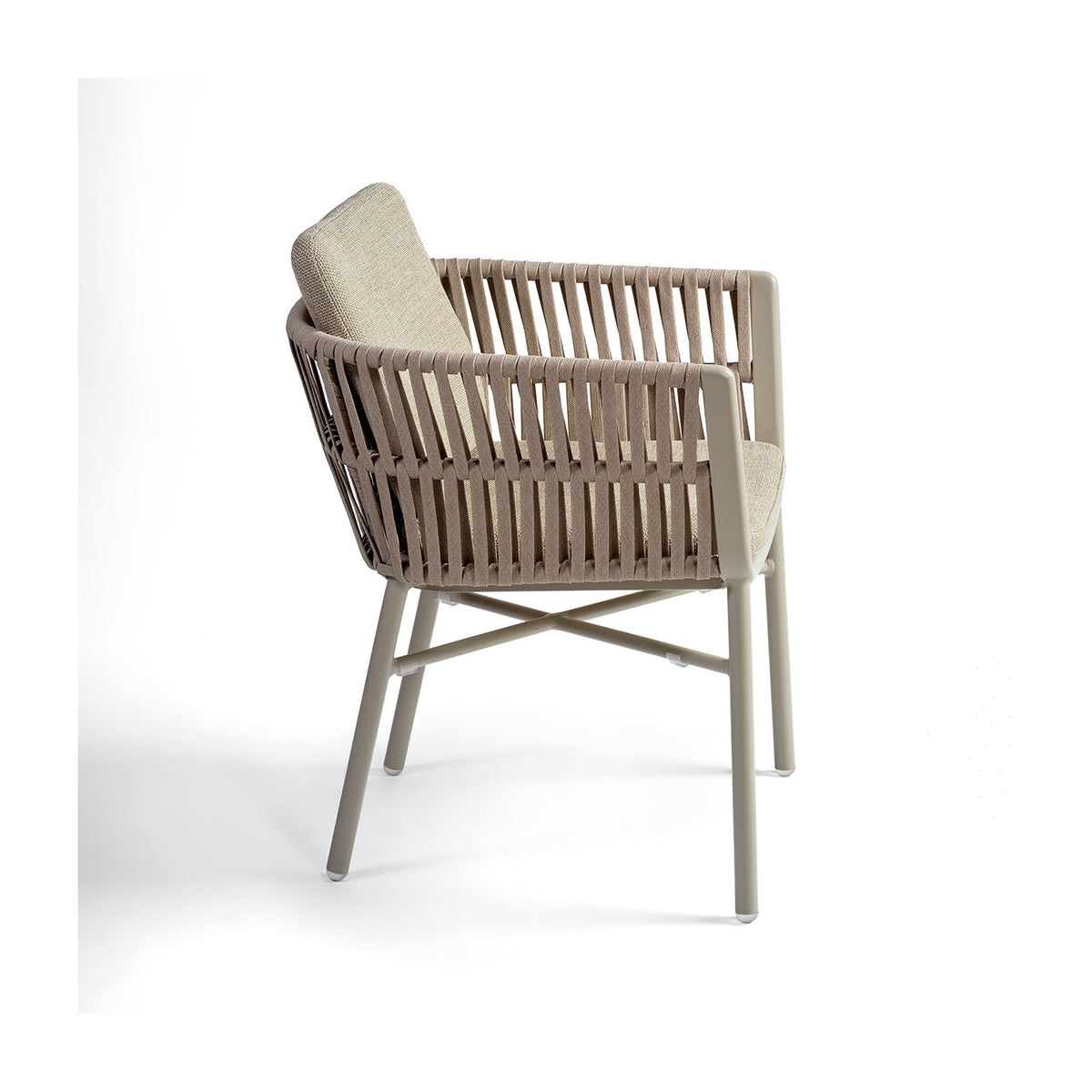 Sillón de comedor de exterior de aluminio y cuerda Santillana