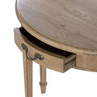 Mesa auxiliar natural de roble con 1 cajón Presili