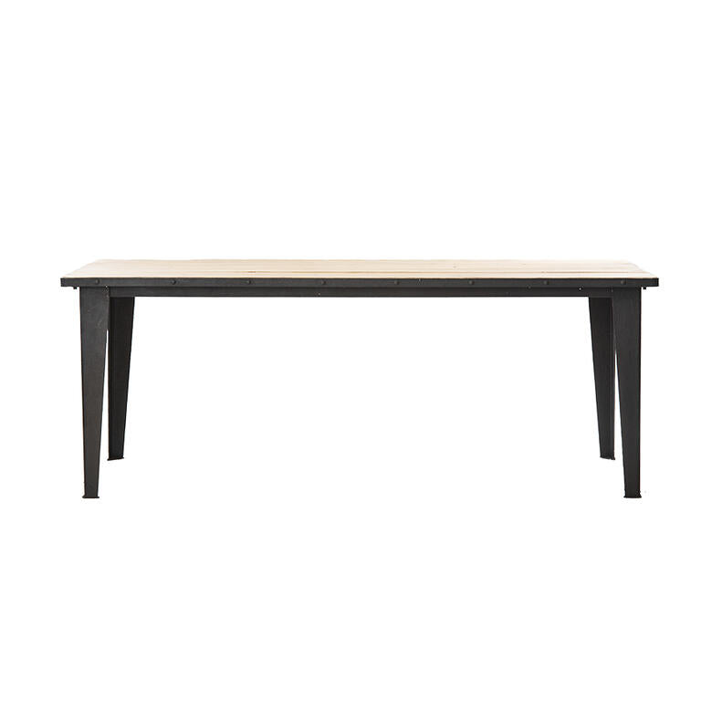 Mesa de comedor natural de pino y hierro Estay
