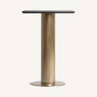 Mesa alta de acero y porcelánico Yegen 65 x 65 cm