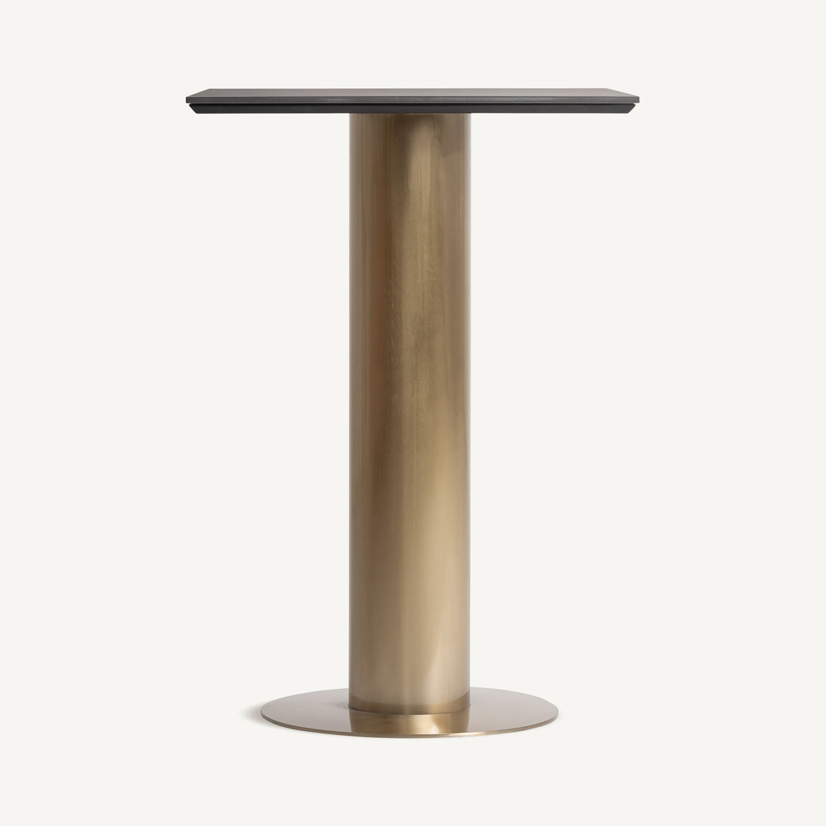 Mesa alta de acero y porcelánico Yegen 65 x 65 cm